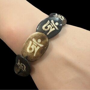 Tibetan Adjustable Bracelet W/ Om Symbol Beads For Men & Women